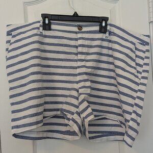 Old Navy Women's Short - Blue Striped - 100% Cotton - Size 18